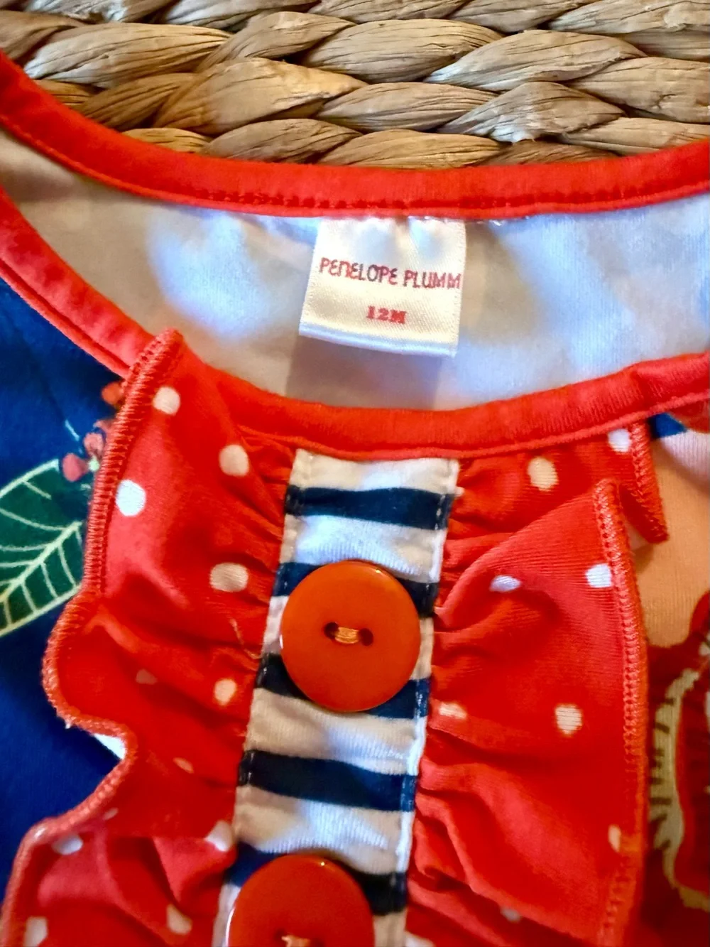Penelope Plumm Boutique Floral Romper Sz 12 Months
